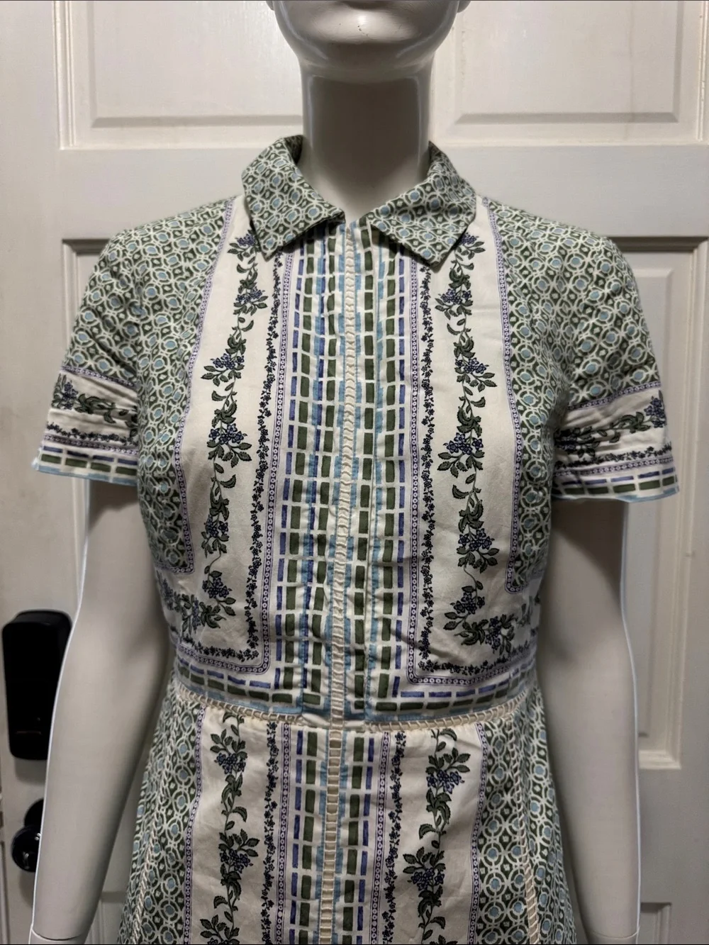 TORY BURCH TALIA BOTANICAL SHIRTDRESS,FLORAL GREEN~RARE SIZE 6